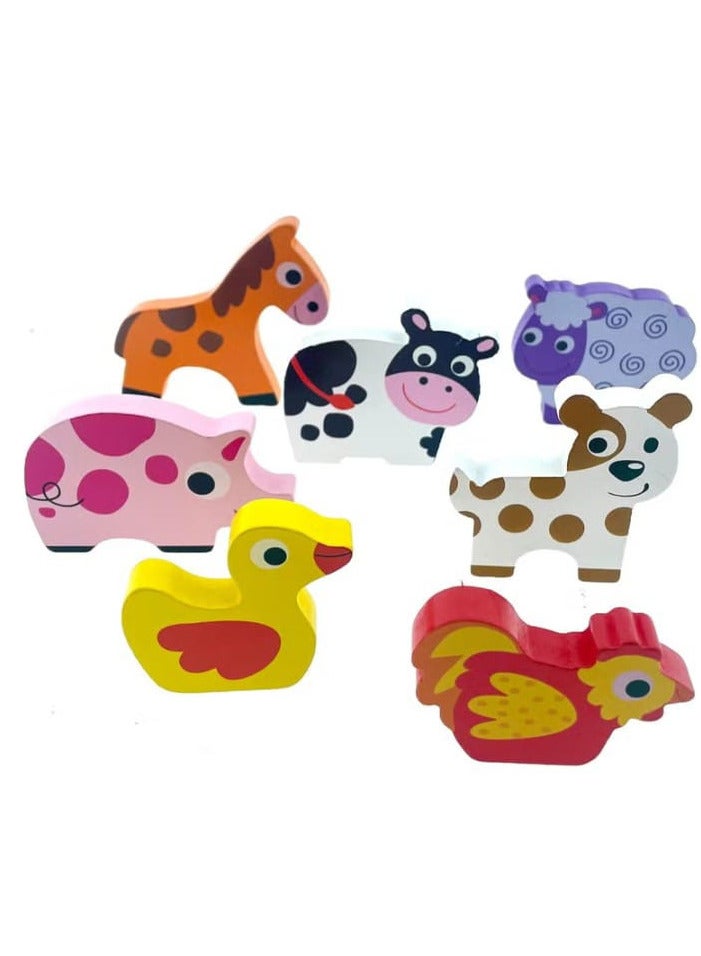 RB&G Wooden Puzzle Game with Large Pieces for Kids - Safari Animal Farm Puzzle, Suitable for 1-Year-Old Children. - Image 1